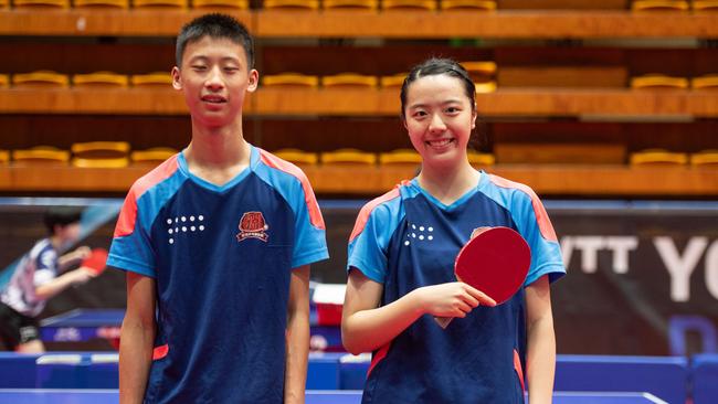 Hsu Hsien Chia and Liu Ru Yun from Taiwan at the WTT Youth Contender Darwin 2023, Marrara Indoor Stadium, Darwin. Picture: Pema Tamang Pakhrin