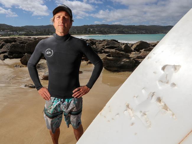 Marcel Brundler single-handedly fought off a shark at Lorne. Picture: Alex Coppel