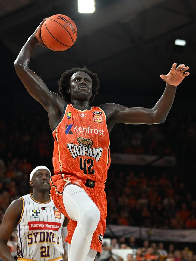 Bul Kuol played all 40 minutes for the Taipans in their win against the Kings. (Photo by Emily Barker/Getty Images)