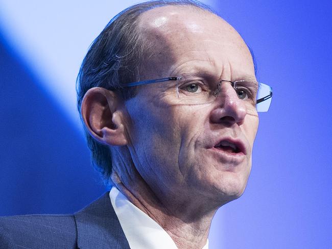 ANZ CEO Shayne Elliott addressing shareholders at the companyÕs AGM. Brisbane Convention & Exhibition Centre, Glenelg St, South Brisbane, 17th of December 2019. (AAP Image/Attila Csaszar)