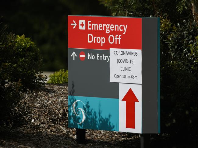 Northern Beaches hospital have set up an exclusive area for people suffering from systems of the Corona Virus.Photo: Tim Pascoe