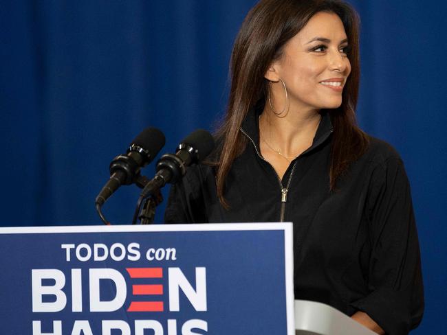 Actor Eva Longoria participates in a Hispanic event promoting Joe Biden. Picture: AFP