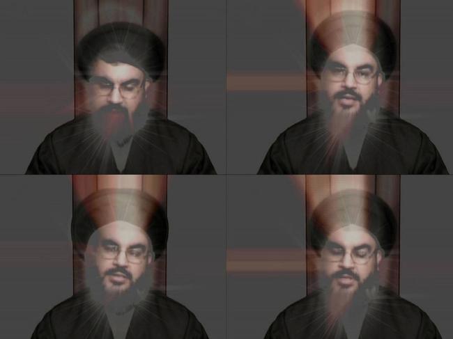 Khaled Sabsabi’s images of Hassan Nasrallah at the Museum of Contemporary Art.