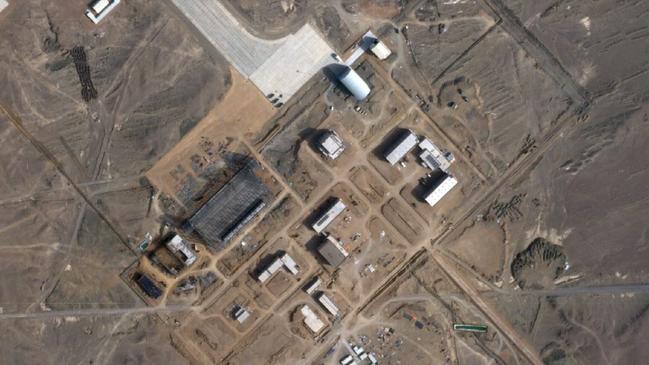 The remote desert site is near Lop Nur in Xinjiang Province. Picture: Google Earth / Maxar