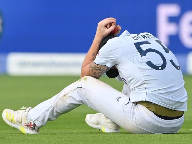 Ravindra’s drop was reminiscent of a now famous drop at Edgbaston last year. Picture: Stu Forster/Getty Images