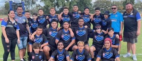 The Goodna Black under-13 rugby league side that qualified for the 2021 Rugby League Ipswich Premier League grand final.