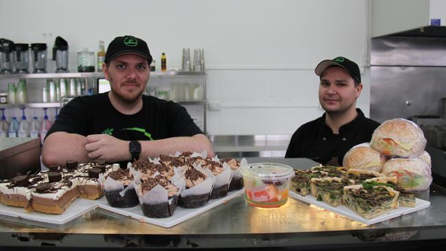 Chameleon Cafe owners, chefs Michael Ogden and Jonathon Knight with some of their delicious food make from local produce and suppliers.