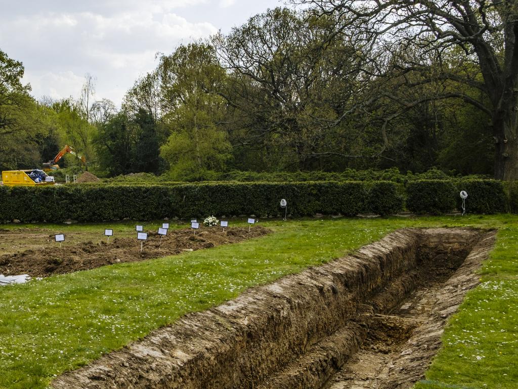 Mass graves being dug and used for coronavirus victims in Kemnal Park cemetery near Chislehurst, London. Picture: Pierre Alozie/eyevine/australscope