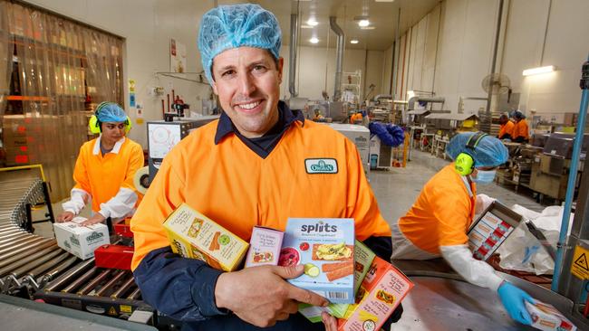 Roma Food Products chief executive Sam Schachna at the company’s factory in Carrum Downs. Picture: David Geraghty