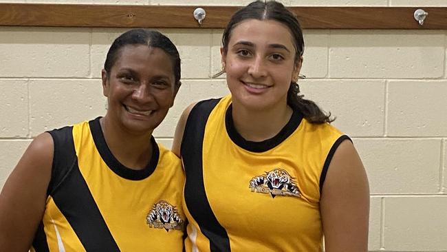 Nova Peris and her daughter Destiny have formed part of the strike force at Darwin Hockey League club Nightcliff. Picture: Supplied.