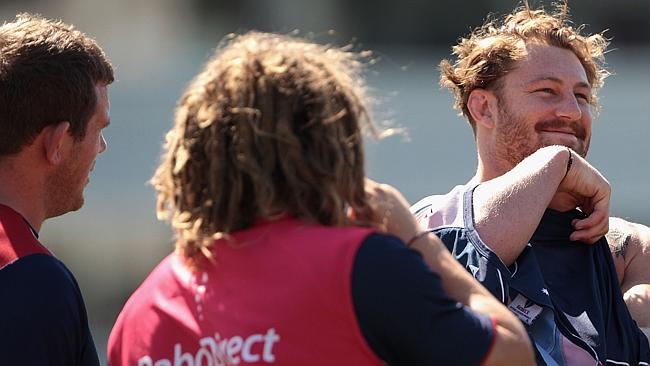 MELBOURNE, AUSTRALIA - APRIL 01: Scott Higginbotham looks on during a Melbourne Rebels Super Rugby training session at Visy Park on April 1, 2014 in Melbourne, Australia. (Photo by Robert Prezioso/Getty Images)