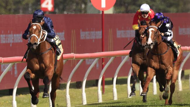 Three-year-old colt Home Affairs (left) was impressive winning the Heritage Stakes first-up. Picture: Getty Images