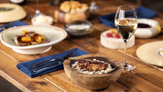 Roasted duck breast and other food at The Kitchen at Bec Hardy, McLaren Vale. Picture: Ben McMahon