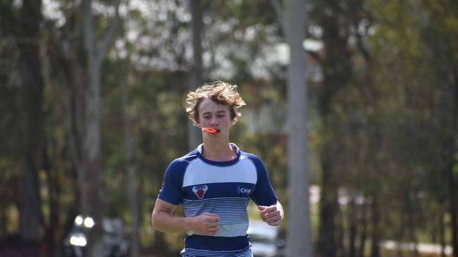 TAS rugby action between Cannon Hill Anglican College and John Paul College. Saturday April 22, 2023. Picture: Nick Tucker.