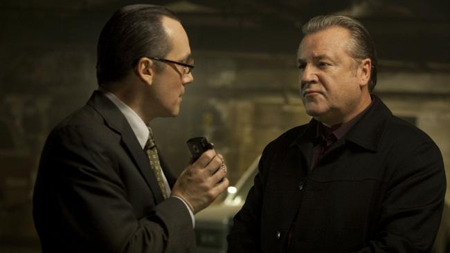 Actor Ray Winstone (R) in a scene from the 2010 film Edge of Darkness.