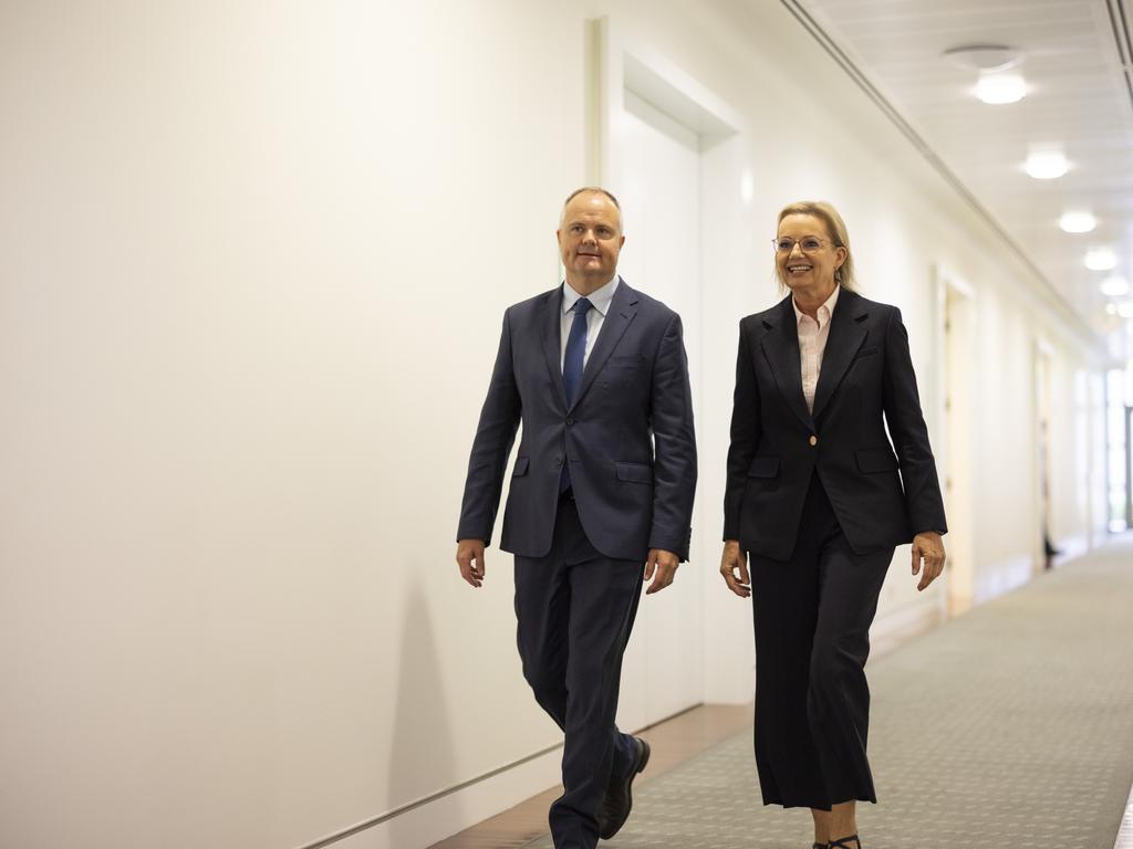 Liberal leader Sussan Ley and deputy Ted O’Brien. Picture: NewsWire / David Beach