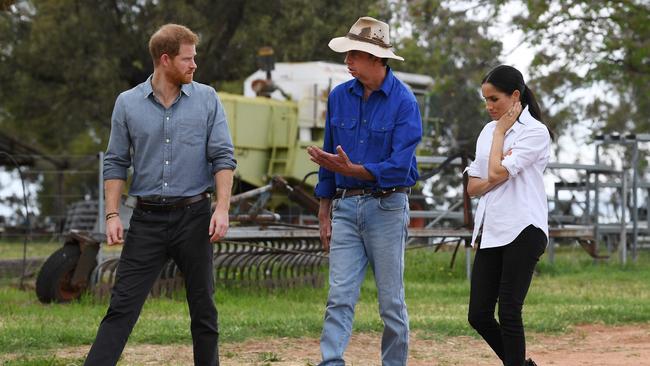 Prince Harry and wife Meghan certainly weren’t bored in Dubbo. Picture: AFP