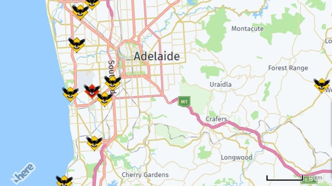 Magpie attacks across South Australia are mapped on magpiealert.com.