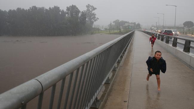 The Hawkesbury River rising on March 2. Picture: David Swift