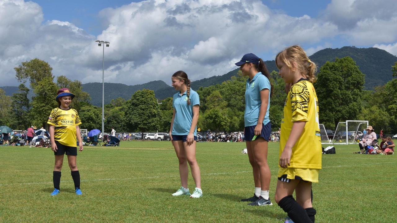 Members of the Junior Matildas made a special appearance at Endeavour Park, pending time coaching and working with junior players.