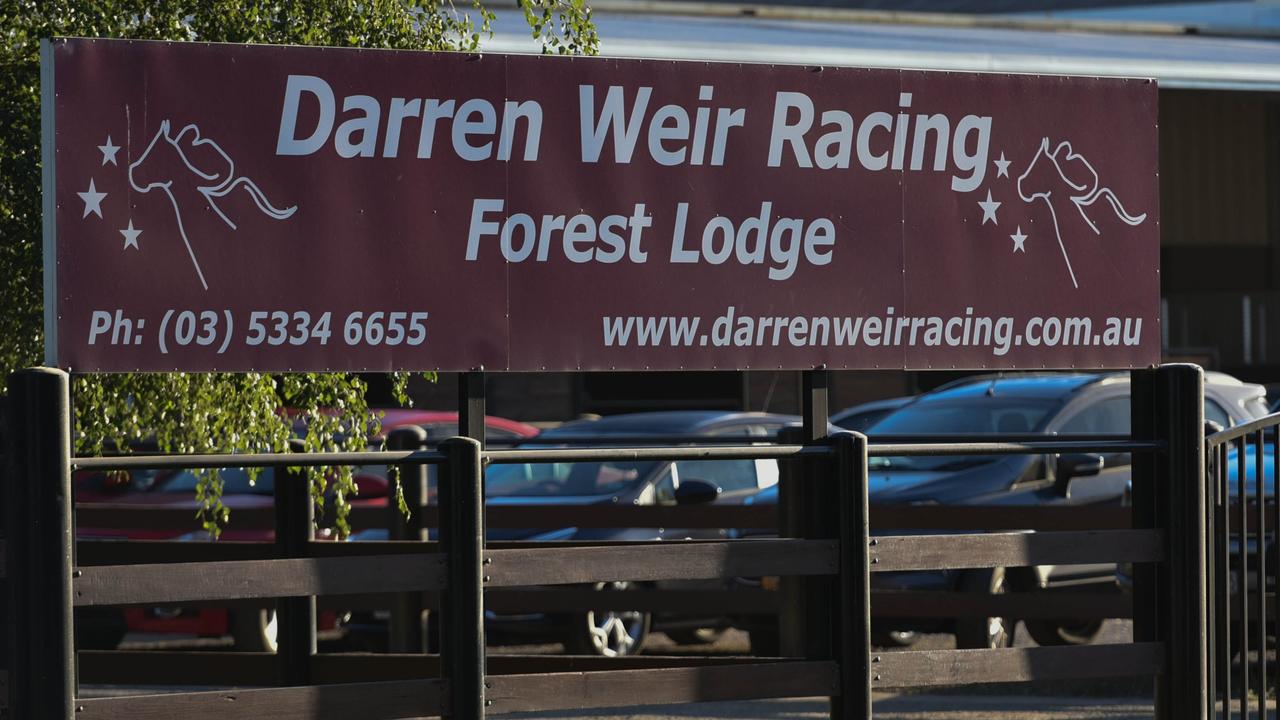 Signage at Darren Weir’s former Miners Rest base is seen in 2019.