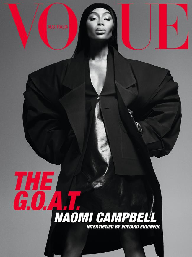 Naomi Campbell for Vogue Australia March issue. Picture: Casper Kofi for Vogue Australia