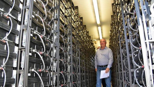 Batteries which store energy from a solar power operation in Daly River, Northern Territory. Picture: AAP Image