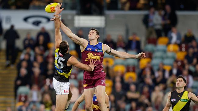 The Lions’ dominance in the middle all starts with their big ruckman. (Photo by Russell Freeman/AFL Photos via Getty Images)