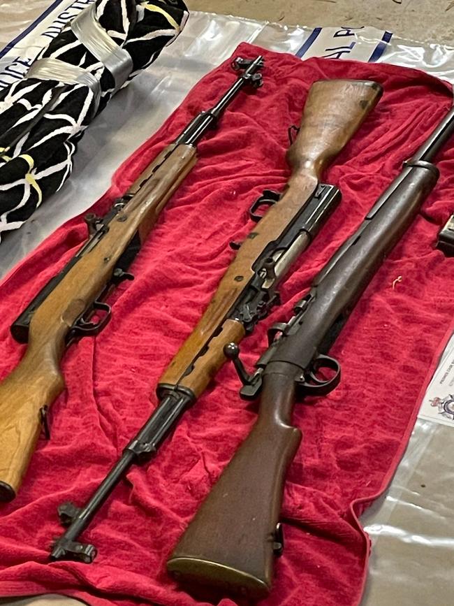 Some of the seized firearms. Picture: AFP