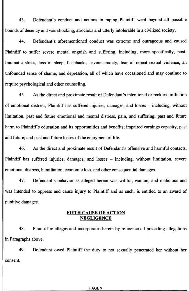 The burden of proof is less than in a criminal case. She only has to prove the allegations to be true ‘on the balance of probabilities’ rather than ‘beyond reasonable doubt’