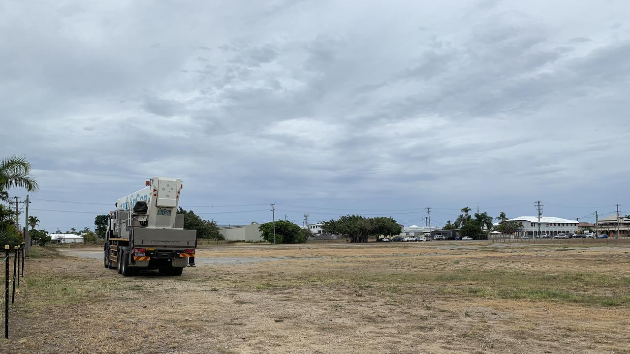 An empty lot in Bowen will be transformed in an office space for the Bowen Rail Company. Picture: Elyse Wurm