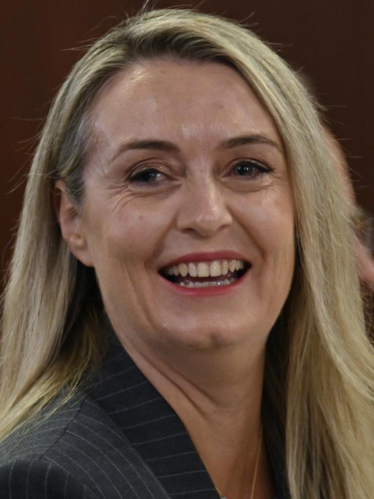 The Prime Minister’s fiancee Jodie Haydon at the National Press Club. Picture: NewsWire / Martin Ollman