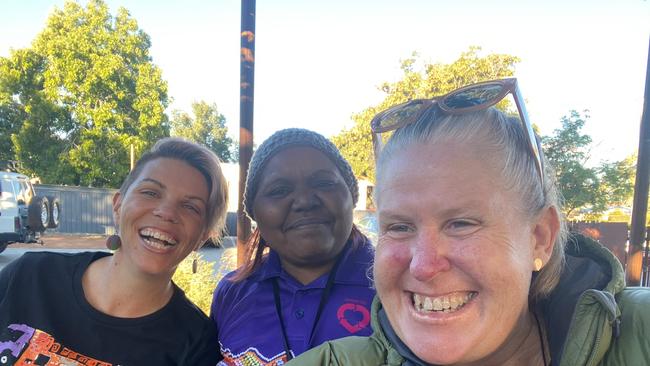 Purple House's Junitta Richards, kidney recipient Selina Bob and, Purple House employee and live donor kidney recipient Nicki Scholes-Robertson.