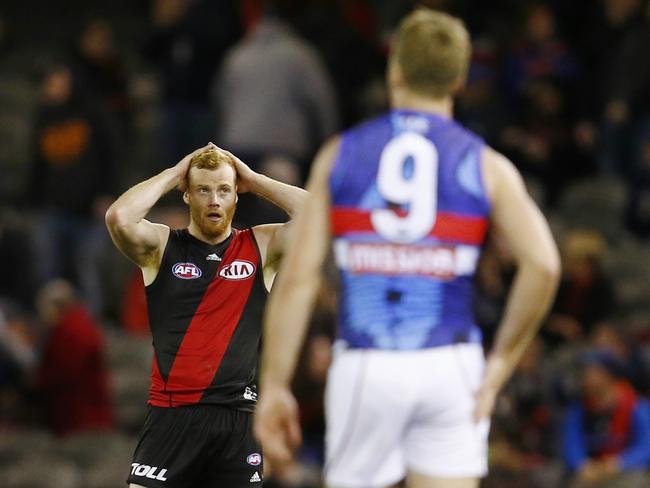 Adam Cooney left the Dogs for Essendon. Stringer (right) may follow the same path. Pic: Michael Klein