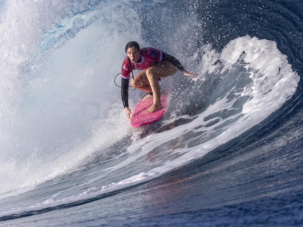 Tyler Wright riding a wave on her way to victory in round three. Picture: Sean M. Haffey/Getty Images