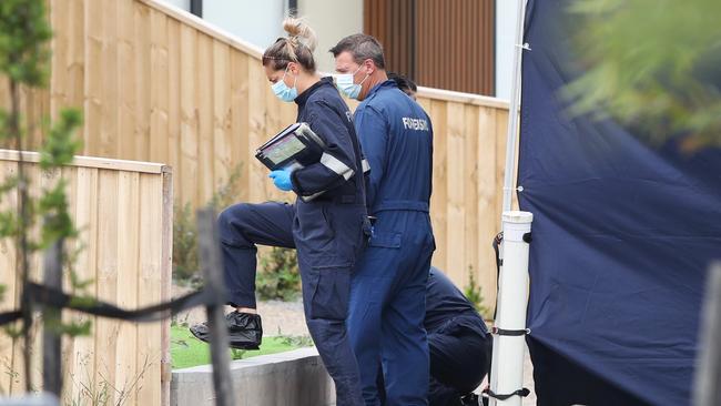 Police at the scene of a fatal shooting in Donnybrook. Sunday, January 7. 2024. Picture: David Crosling