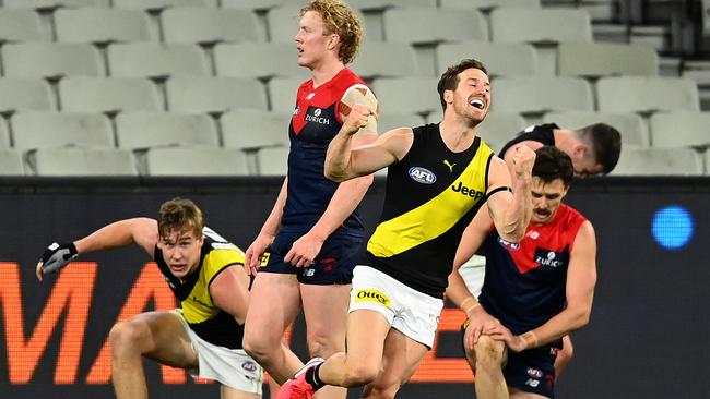 Kane Lambert booted three in his 100th game. Picture: Getty Images)