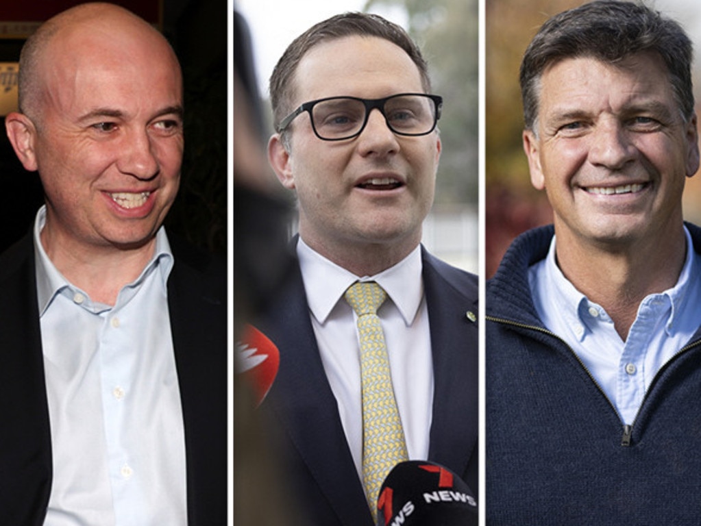 The Left faction’s Matt Kean (l to r), Alex Hawke from the Centre-Right and Angus Taylor from the Right.