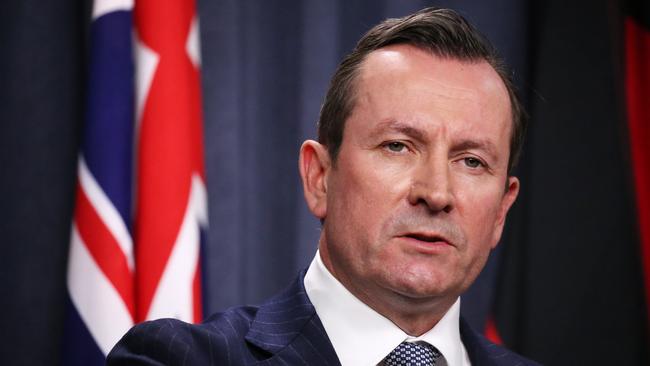 The WA and federal budgets assume Premier Mark McGowan’s hard border closure will not open until April. Picture: Jackson Flindell/The West Australian