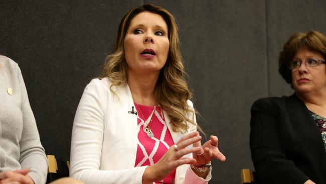 Nikki Jamieson, mother of Daniel Garforth speaking at The Daily Telegraph’s Save Our Heroes Summit at The Parliament of New South Wales. Picture: Jonathan Ng