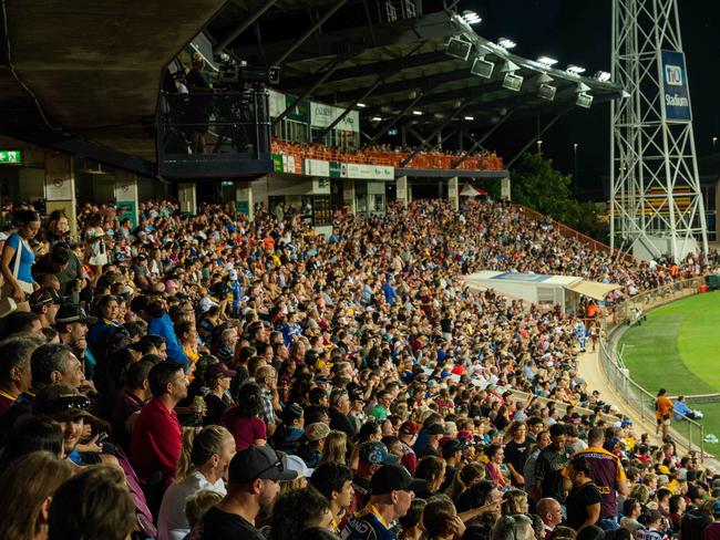 Fans swarmed to TIO Stadium for the blockbuster NRL match between Parramatta Eels and Brisbane Broncos.Pic: Pema Tamang Pakhrin