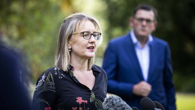 Victorian Transport Infrastructure Minister Jacinta Allan and Premier Daniel Andrews. Picture: Nicole Cleary