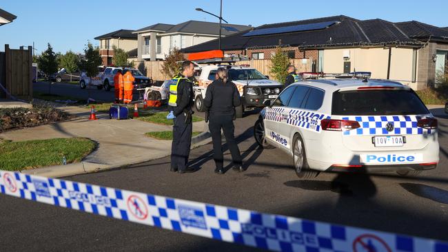 A man was shot in the street at Bangalore Way in Mickleham. Picture: Brendan Beckett