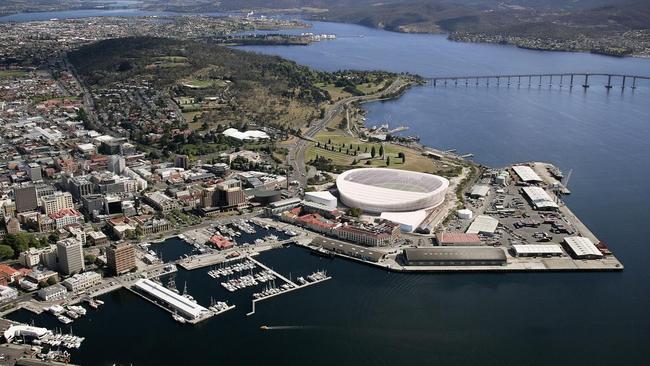 Designs of what Hobart's new AFL stadium at Macquarie Point could look like. Images supplied by AFL