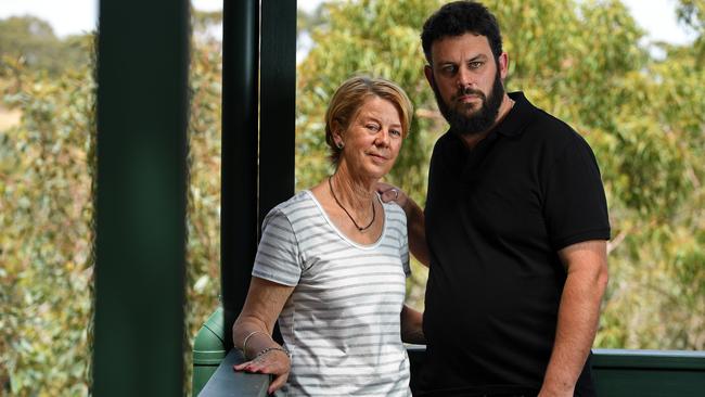 Barb Spriggs with son Clive, Oakden whistleblowers. Picture: Tom Huntley