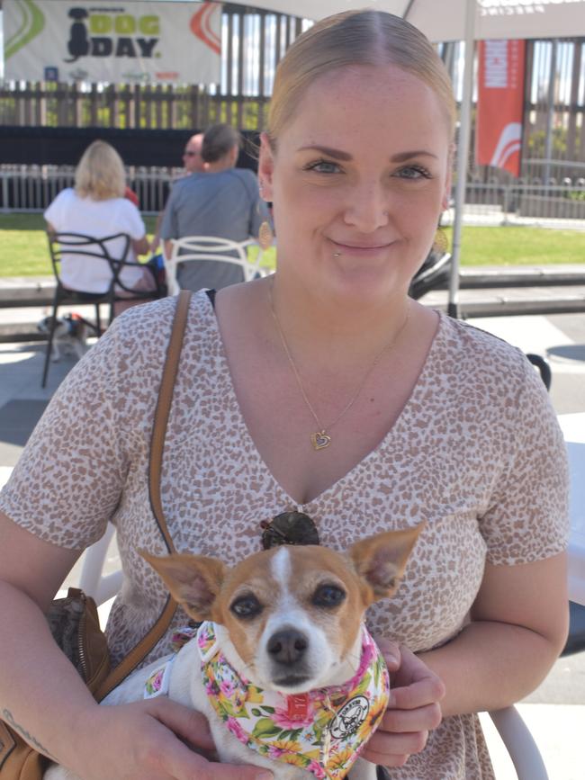 Ipswich 2023 Dog Day at Nicholas Street Precinct pictured is Brooke B Ward with dog Zoey