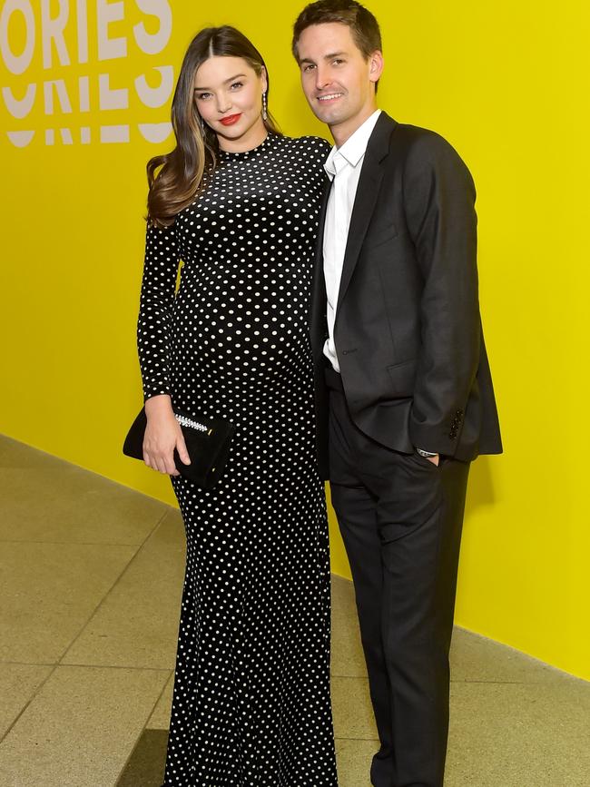 Miranda Kerr with husband billionaire Evan Spiegel. Picture: Stefanie Keenan/