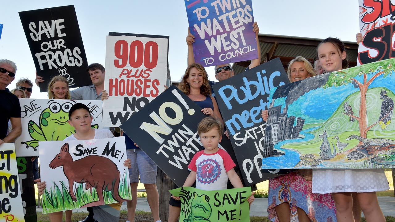 Stop Twin Waters West protesters prepare for a weekend rally.