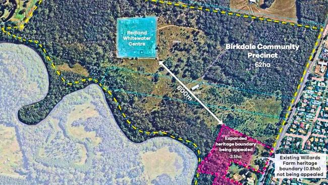 A map showing the distance from the proposed whitewater venue and other heritage sites in the area. Picture: Contributed