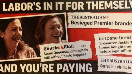 The LNP with its messaging in brochures in Gaven.